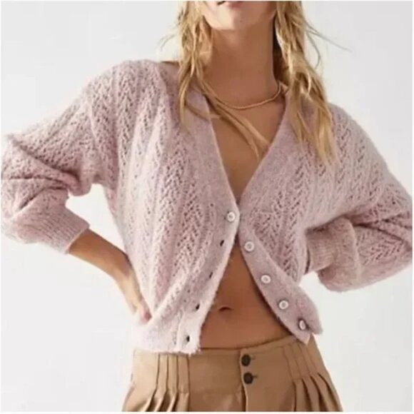 053 Free People Amelia Alpaca Cardigan NWOT Size XS